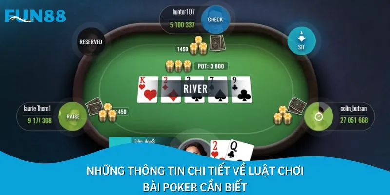 Những thông tin chi tiết về luật chơi bài Poker cần biết